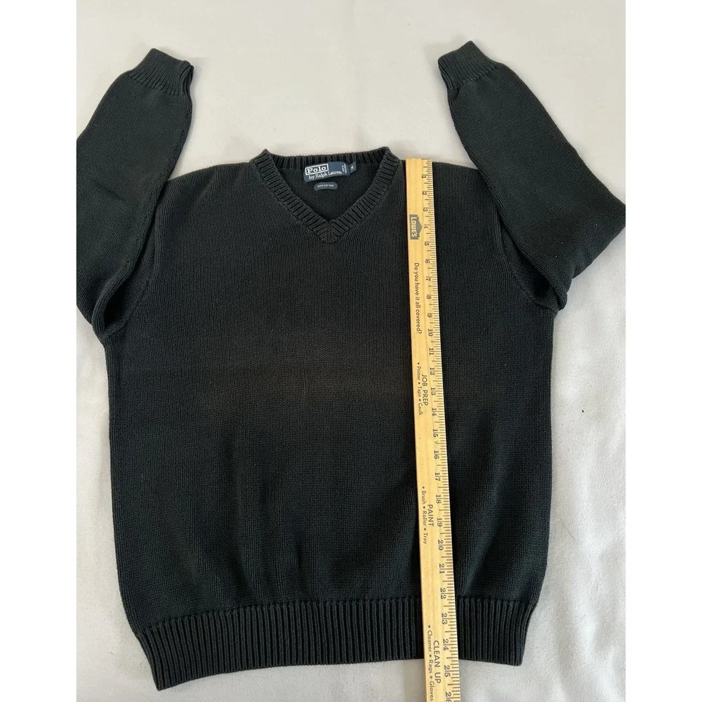 Vintage‎ Polo Ralph Lauren Knitted Sweater V-Neck Black Men's Size Medium
